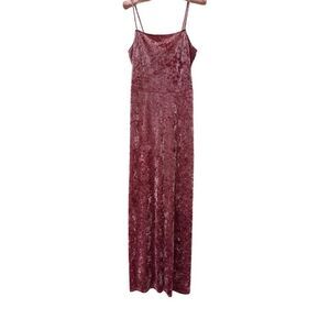Free Press women’s M pink velvet sleeveless one piece romper pant spaghetti stra